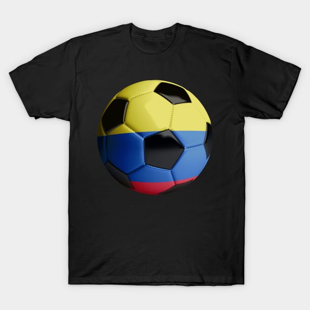 Colombia Flag Soccer Ball T-Shirt by reapolo
